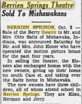 Berry Theatre - Oct 3 1949 Article (newer photo)